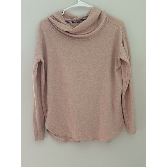 PRANA Cowl Neck Hoodie Sweater Pink Tencel Performance Outdoor Womens S - Picture 1 of 7